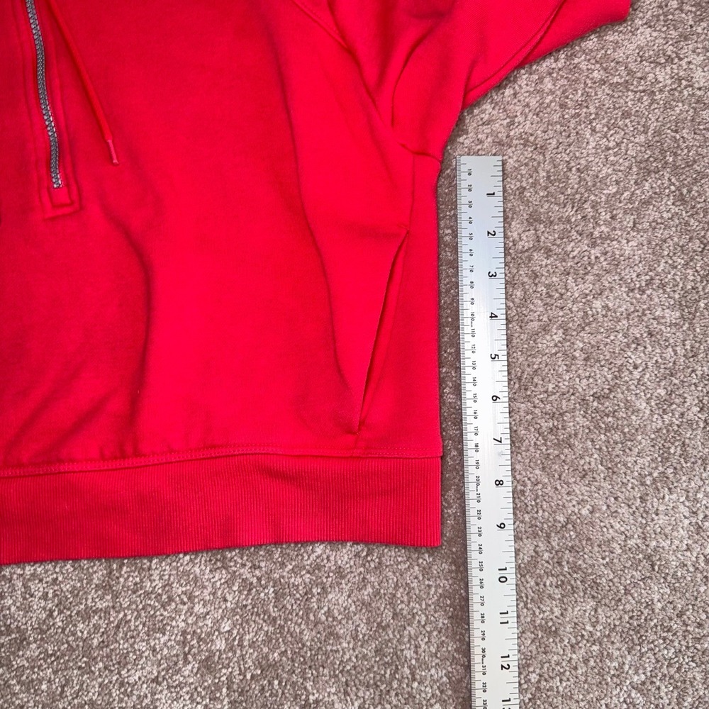 Target Brand Women's Bright Red Long Sleeve Quarter-Zip Pullover Sweatshirt - M - Picture 4 of 11